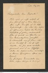 Nachlass Franz Steindachner, Brief von Pola Wolff, an Franz Steindachner (13.08.1900), Inv.Nr. 601.01, Seite 1